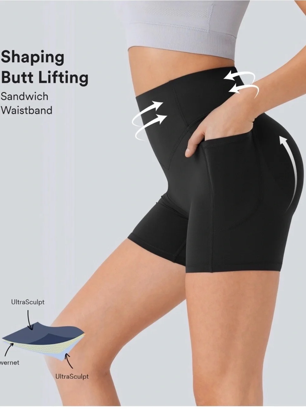 HALARA Black High-Waist Bike Shorts